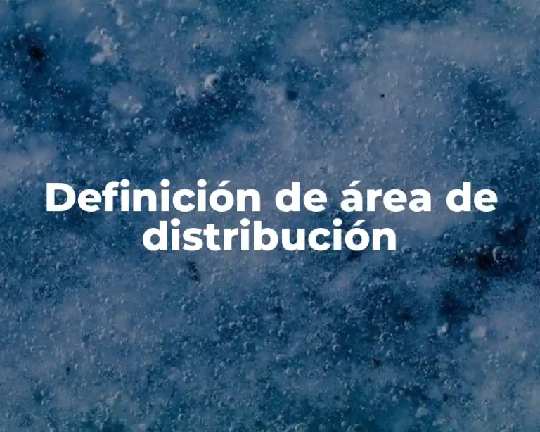Definición de área de distribución