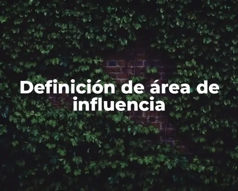 Definición de área de influencia