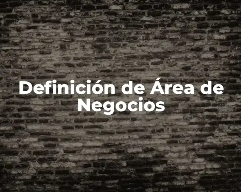 Definición de Área de Negocios