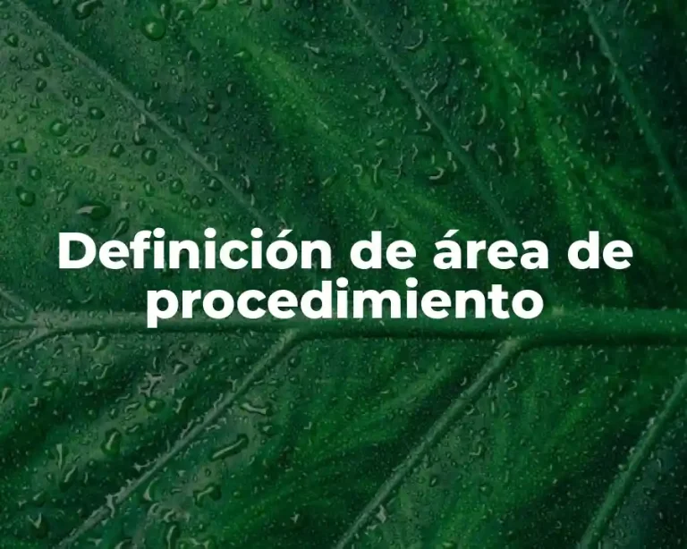 Definición de área de procedimiento
