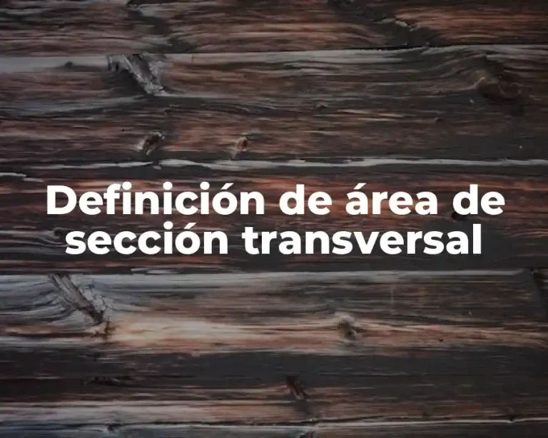 Definición de área de sección transversal