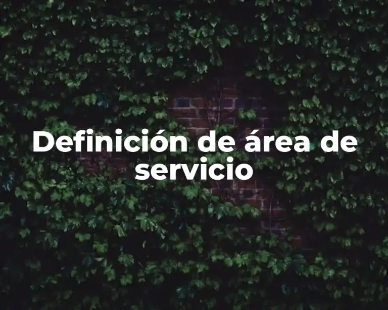 Definición de área de servicio