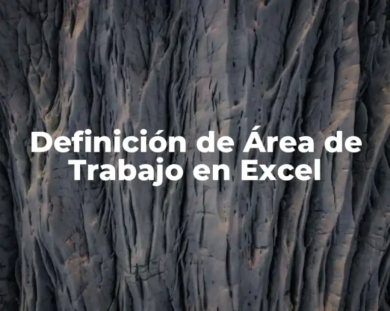 Definición de Área de Trabajo en Excel