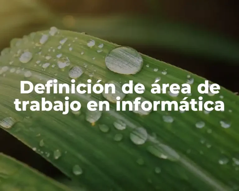 Definición de área de trabajo en informática