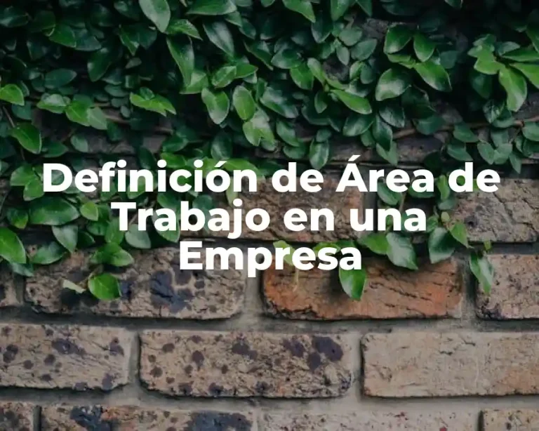 Definición de Área de Trabajo en una Empresa