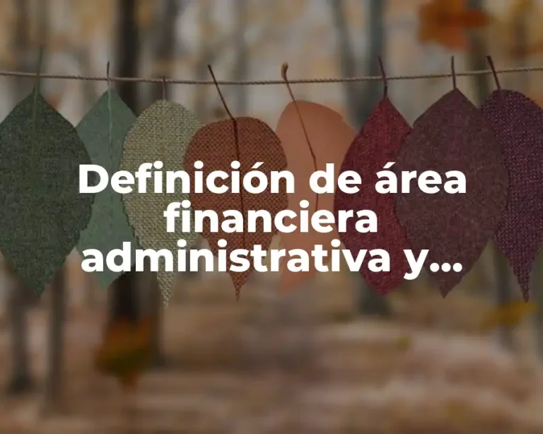 Definición de área financiera administrativa y operativa