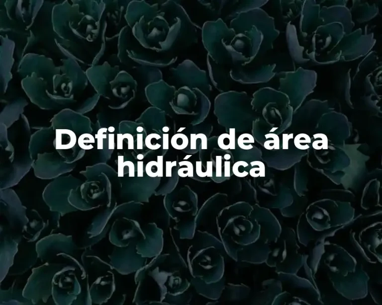 Definición de área hidráulica