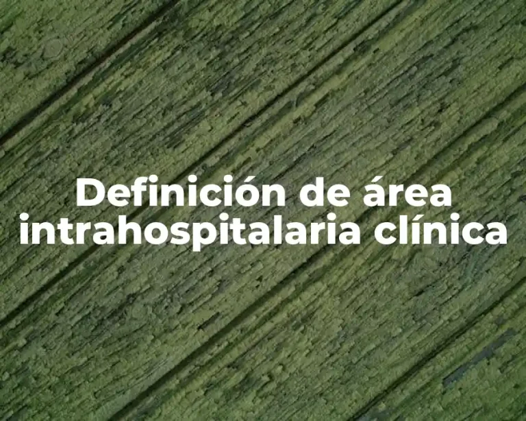 Definición de área intrahospitalaria clínica