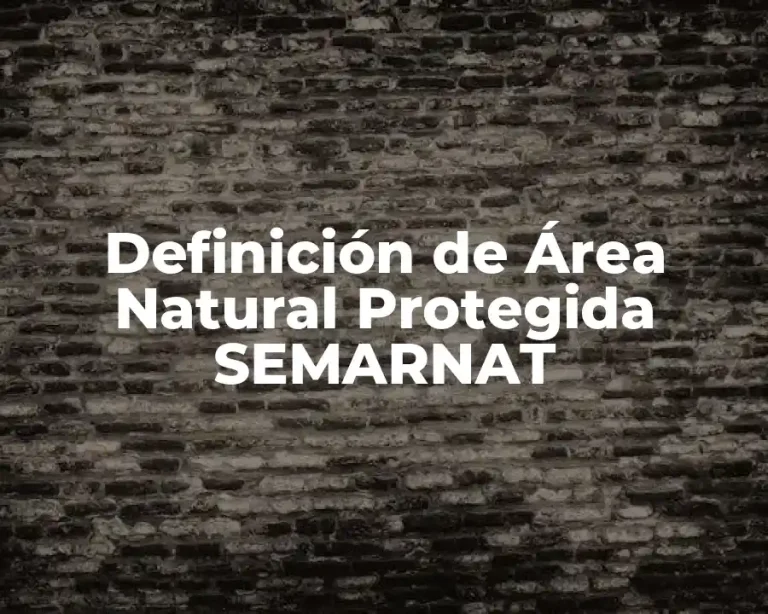 Definición de Área Natural Protegida SEMARNAT
