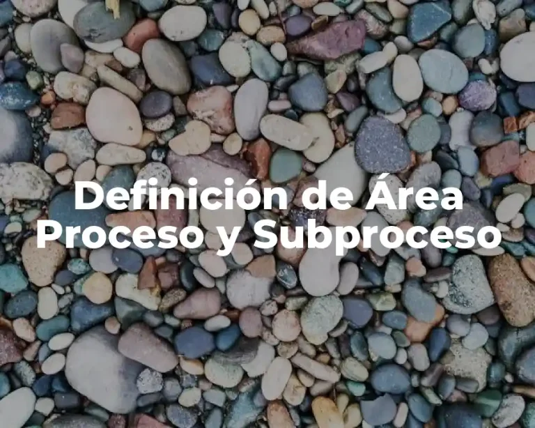 Definición de Área Proceso y Subproceso