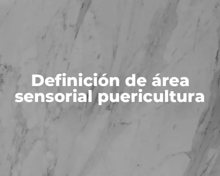 Definición de área sensorial puericultura