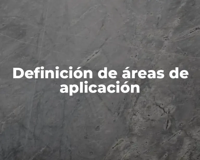 Definición de áreas de aplicación