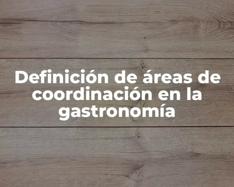 Definición de áreas de coordinación en la gastronomía