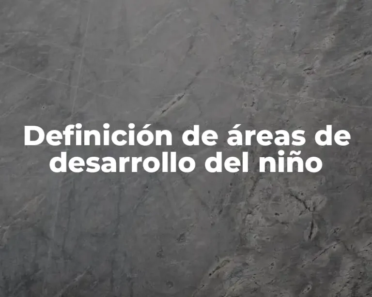 Definición de áreas de desarrollo del niño