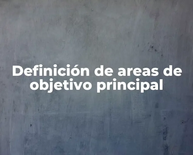 Definición de areas de objetivo principal