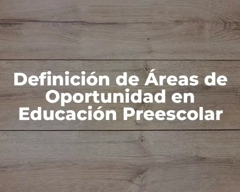 Definición de Áreas de Oportunidad en Educación Preescolar