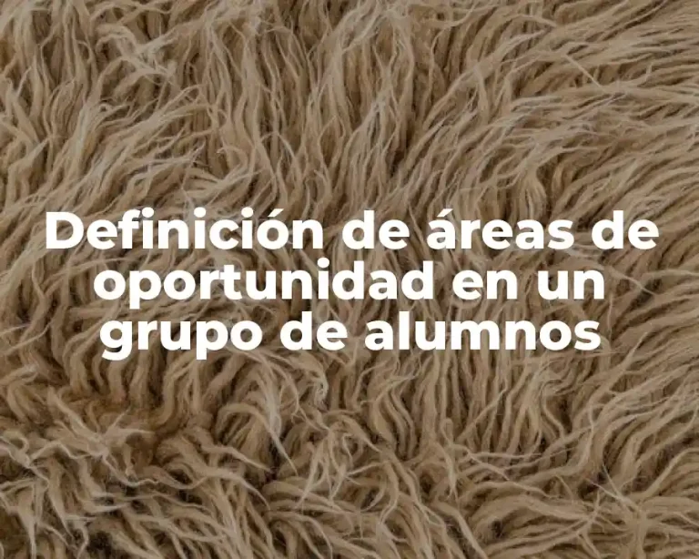 Definición de áreas de oportunidad en un grupo de alumnos