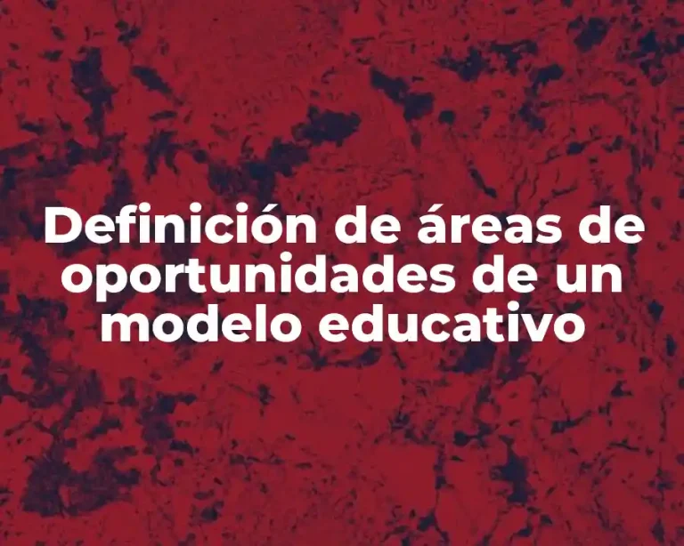 Definición de áreas de oportunidades de un modelo educativo