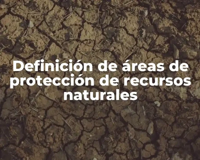 Definición de áreas de protección de recursos naturales