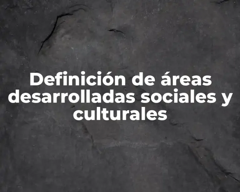 Definición de áreas desarrolladas sociales y culturales