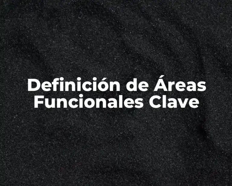 Definición de Áreas Funcionales Clave