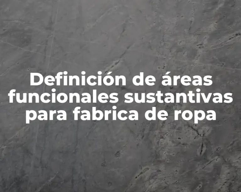 Definición de áreas funcionales sustantivas para fabrica de ropa