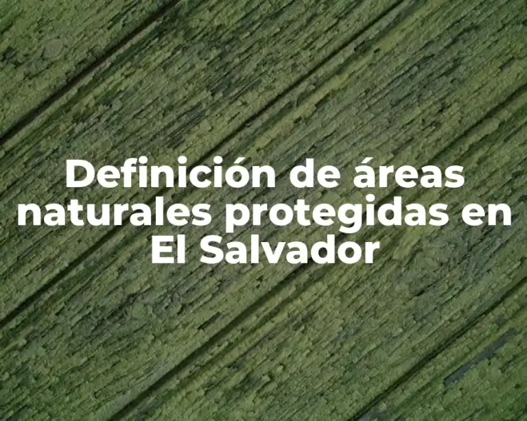 Definición de áreas naturales protegidas en El Salvador