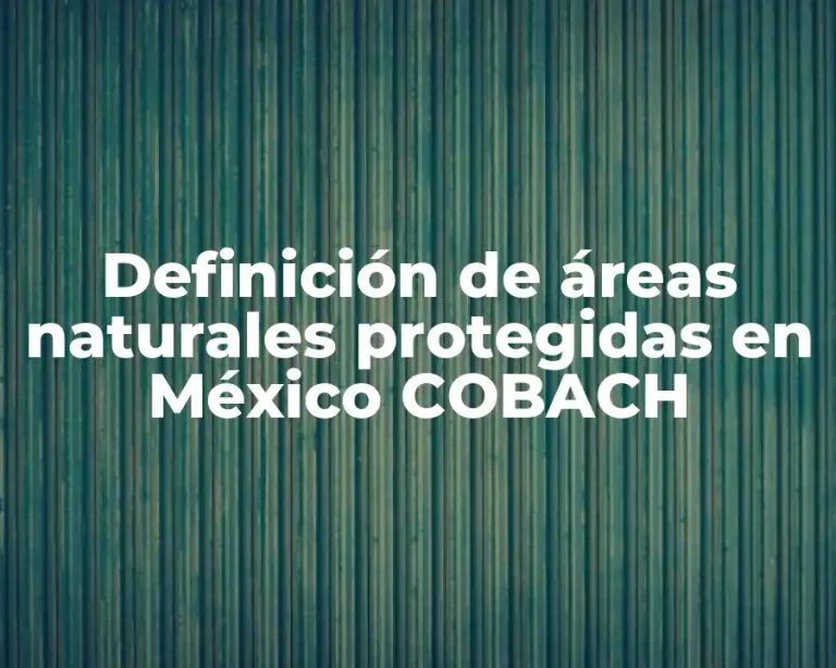 Definición de áreas naturales protegidas en México COBACH