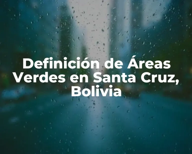 Definición de Áreas Verdes en Santa Cruz, Bolivia