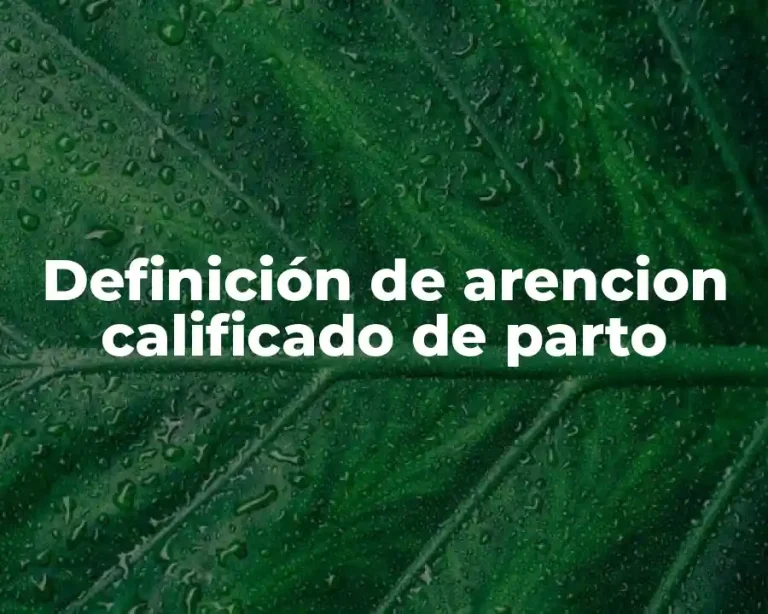 Definición de arencion calificado de parto