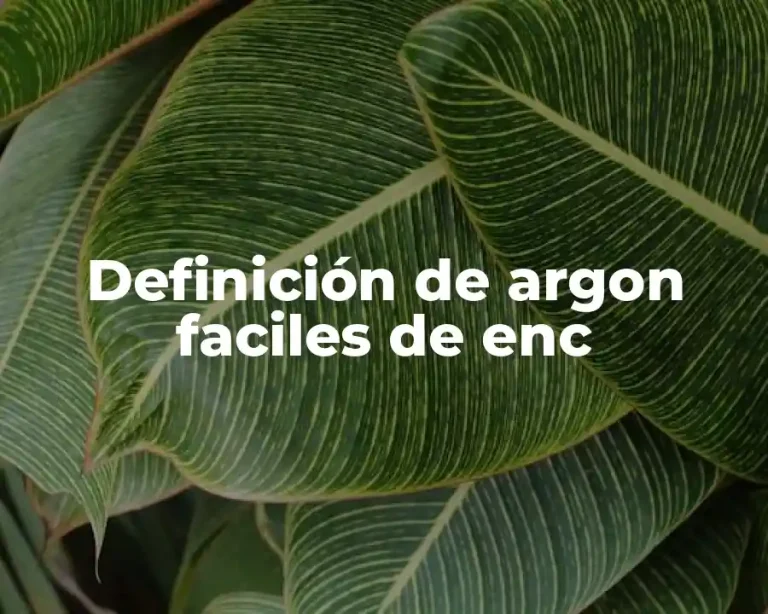 Definición de argon faciles de enc