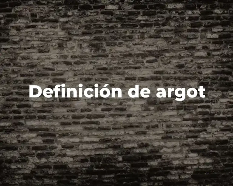Definición de argot