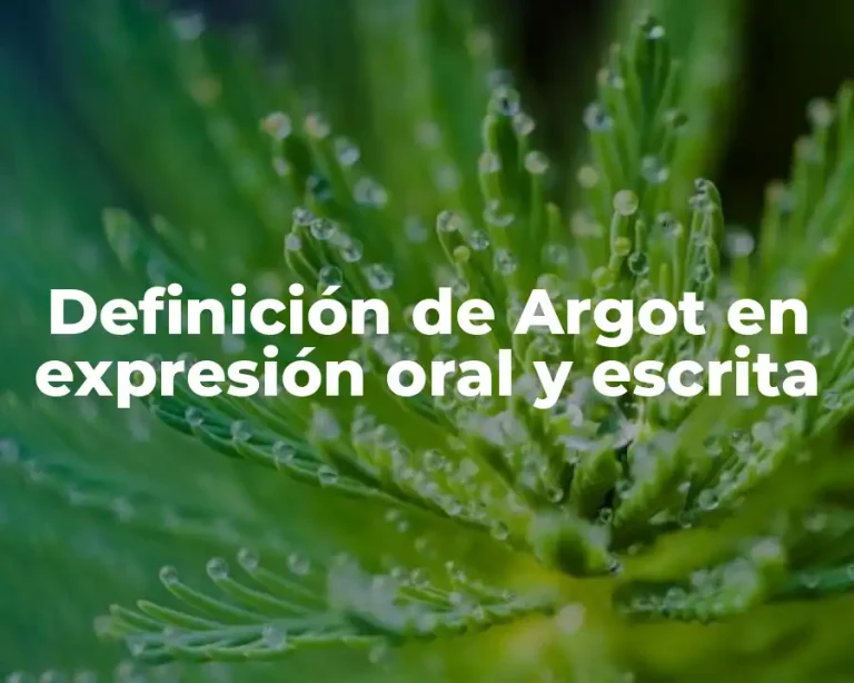 Definición de Argot en expresión oral y escrita
