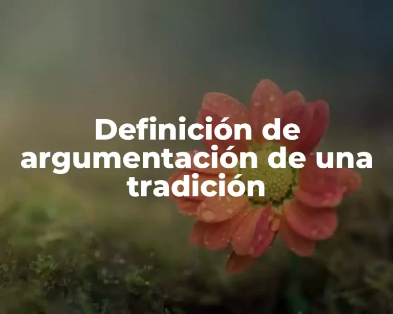 Definición de argumentación de una tradición
