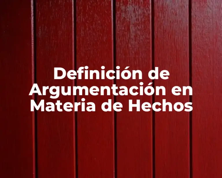Definición de Argumentación en Materia de Hechos