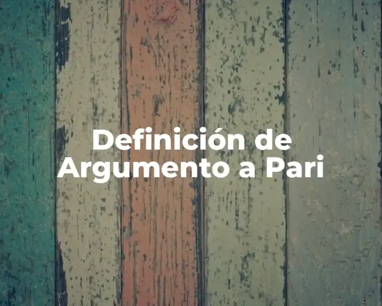 Definición de Argumento a Pari