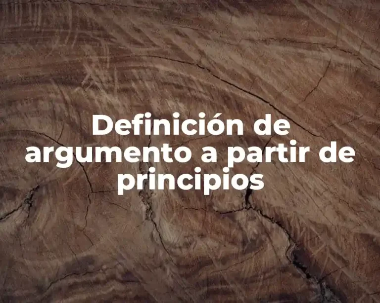 Definición de argumento a partir de principios