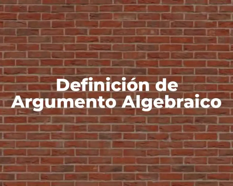 Definición de Argumento Algebraico