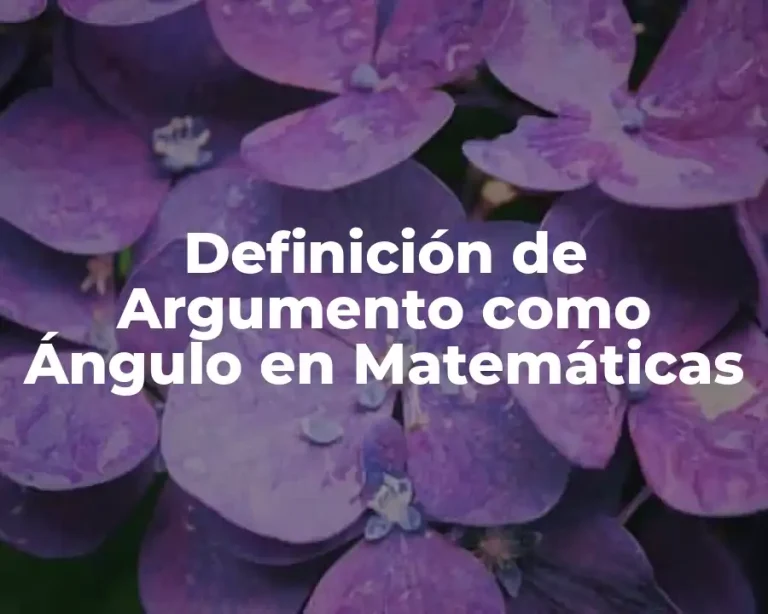 Definición de Argumento como Ángulo en Matemáticas