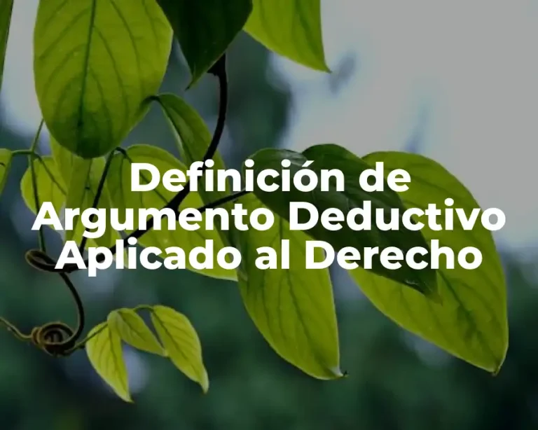 Definición de Argumento Deductivo Aplicado al Derecho