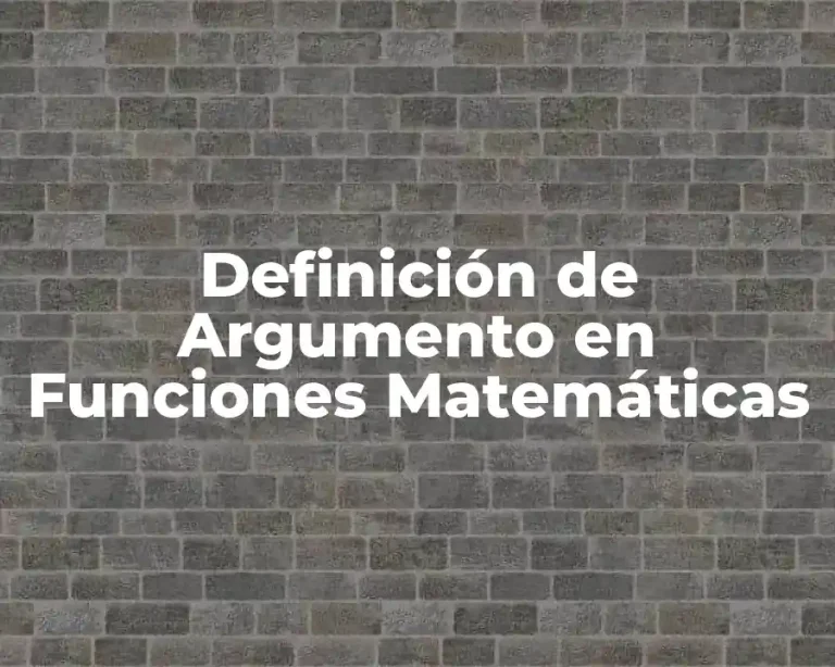 Definición de Argumento en Funciones Matemáticas
