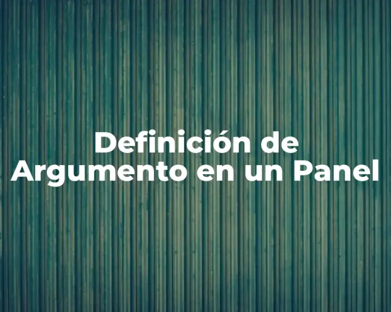 Definición de Argumento en un Panel