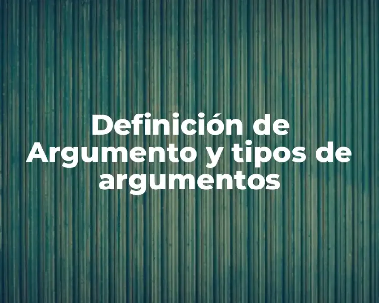 Definición de Argumento y tipos de argumentos