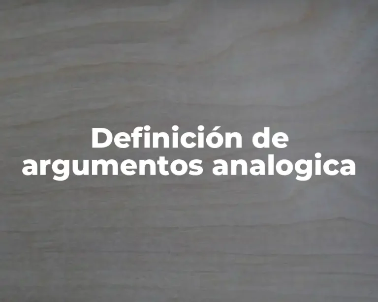 Definición de argumentos analogica