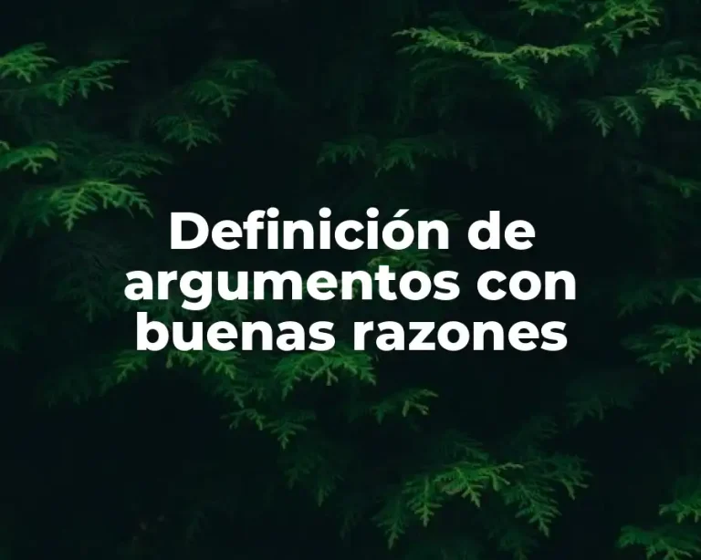 Definición de argumentos con buenas razones