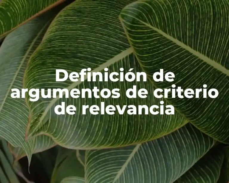 Definición de argumentos de criterio de relevancia