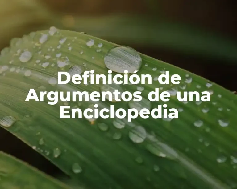 Definición de Argumentos de una Enciclopedia
