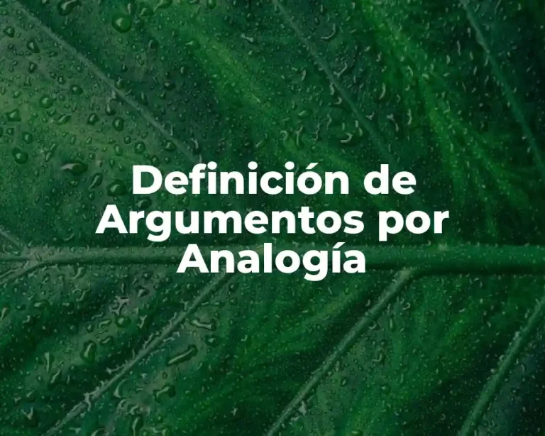 Definición de Argumentos por Analogía