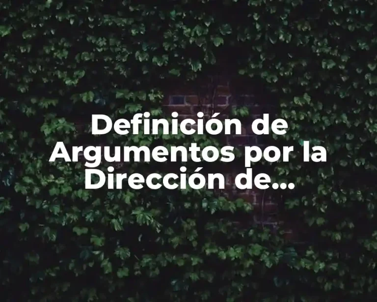 Definición de Argumentos por la Dirección de Movimiento