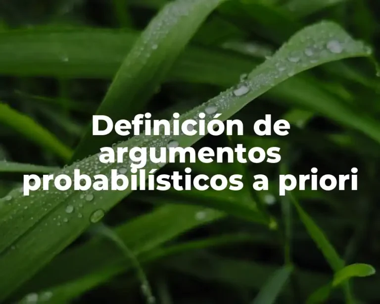 Definición de argumentos probabilísticos a priori